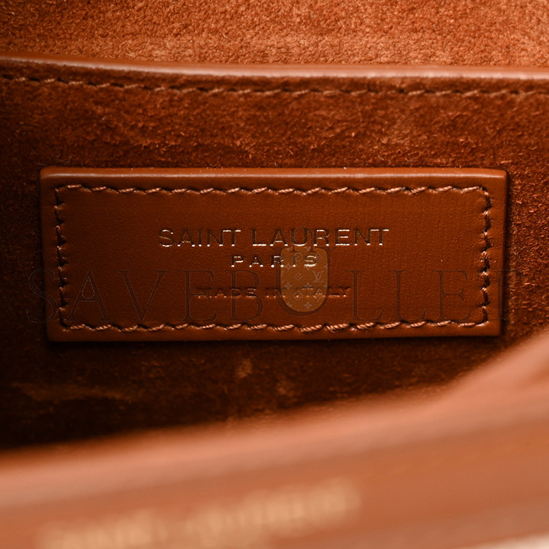 YSL CASSANDRA MINI TOP HANDLE BAG IN CANVAS AND CALFSKIN 602716 (20*16*7.5cm)